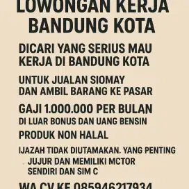 Dicari Untuk jualan & Pick up barang ke pasar