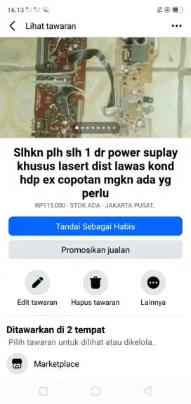 Slhkn plh slh 1 dr power suplay laser dist lawas kond hdp ex copotan