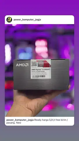 Ryzen 9 5900XT Ready harga 5,9 jt free kirim / pasang. New