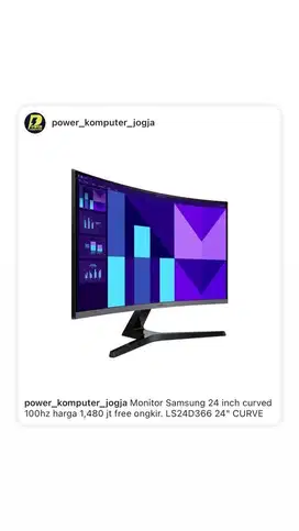 Samsung Cuved 24 inch 100Hz New Grnsi 3 Thn Harga 1,4 Jt An aja