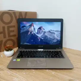 Laptop desain & gaming asus a456u core i5 nvidia 930mx batre awet