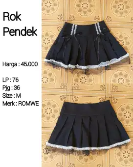 ROK PENDEK KOREAN STYLE HITAM