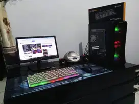 Pc fulset bnyak bonus monitor keyboard gaming speaker aktif dll