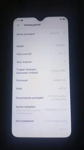Jual bu oppo a12 4/64