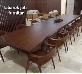 Meja makan/meja meting kayu jati solid ,k.10 bahan kayu jati tua
