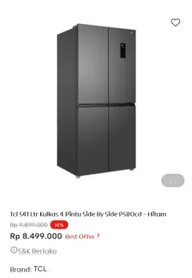KULKAS TCL 4 PINTU