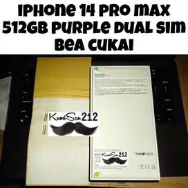 Apple iPhone 14 Pro Max 512GB Deep Purple Dual SIM Card Bea Cukai