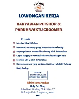Lowongan Kerja Karyawan Petshop