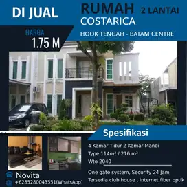 Rumah 2 Lantai Hook Tengah Costarica, Batam Centre