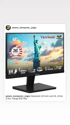 MONITOR VIEWSONIC 22 INCH NEW HARGA 900AN GARANSI 3 TAHUN BISA TT