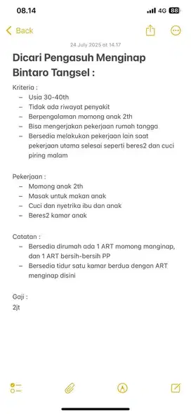 Pengasuh Anak Bintaro Tangsel