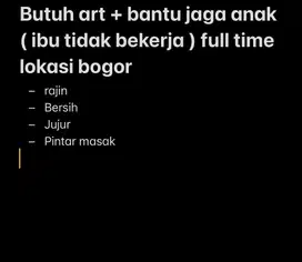 Butuh ART menginap
