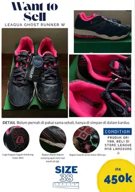 PRELOVED SEPATU LEAGUE ORI | LEAGUA GHOST RUNNER W