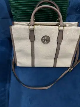 Tory Burch canvas cream tote