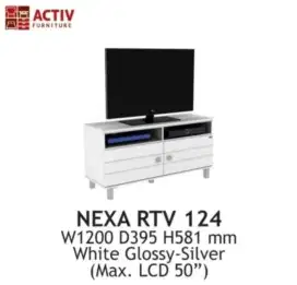 Rak TV Activ Nexa RTV 124 White Glossy - Silver