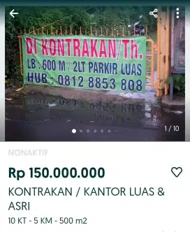 kontrakan / tahun, rumah luas dan asri