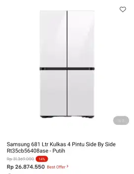 KULKAS SAMSUNG 4 PINTU SBS RF65DB9B012/SE 700 LTR