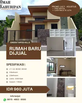 RUMAH DESIGN MODERN DI GREEN TAPOS HILLS