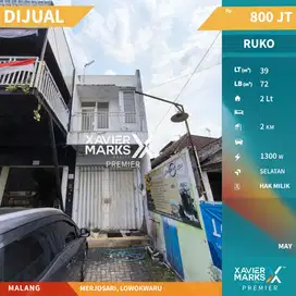 Dijual Ruko Kawasan Ramai Siap Huni di Merjosari Malang