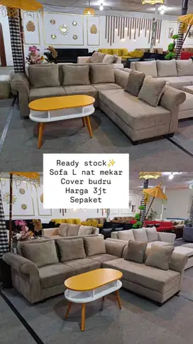 Ready stock sofa tamu L