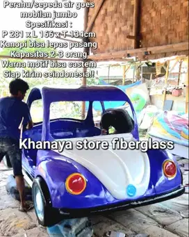 Sepeda air mobilan ungu putih/sepeda air gowes mobilan jumbo/permainan