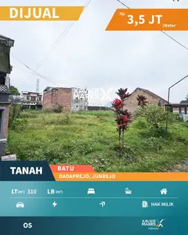 Dijual Tanah Strategis Cocok untuk Villa di Dadaprejo Batu Malang