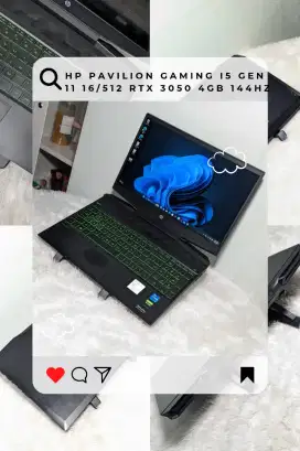 Hp Pavilion Gaming i5 Gen11 11300H 16/512 Nvidia RTX 3050 4GB 144hz