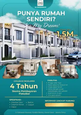 Rumah Minimalis 2 Lantai di 34 Residence - Lokasi Premium Jaktim