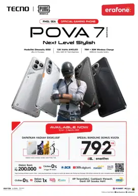 KREDIT HP | TECNO POVA 7 BISA CICILAN MULAI 300RIBUAN/BULAN