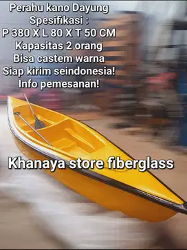 Perahu kano dayung fiber/Perahu kano double/perahu kpsitas 2orang