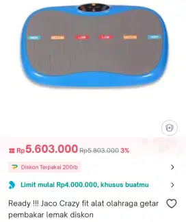 Alat Pelangsing PembakarLemak JACO Crazy fit, bukan Ogawa Advance Waki
