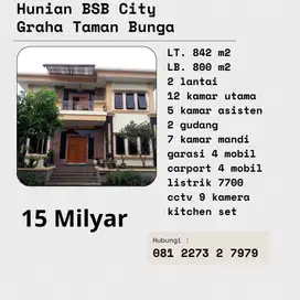 DJUAL Rumah 2LT Komplek Graha Taman Bunga GTB Dekat Danau BSB City