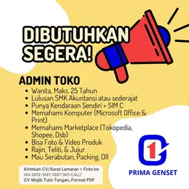 Loker Lowongan Kerja Admin Toko