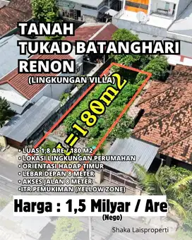 DIJUAL TANAH JALAN TUKAD BATANGHARI RENON KAWASAN PERUMAHAN
