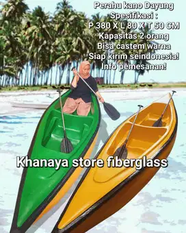 Perahu kano fiberglass-perahu dayung-perahu wisata kapasitas 2 orang