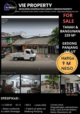 DIJUAL CEPAT! RUMAH COCOK BUAT USAHA JALAN UTAMA GEDONGPANJANG JAK-UT