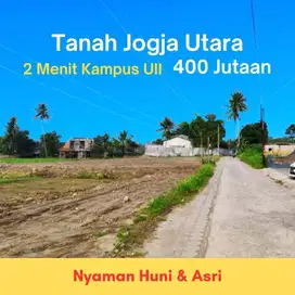 Tanah Murah Dekat Kampus UII Jogja, View Sawah dan Asri