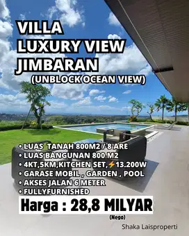 Luxury Villa Unblock Ocean View Jimbaran Bali