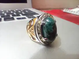 Cincin batu alam Bacan Doko / Natural Chrysocolla Chalsedony