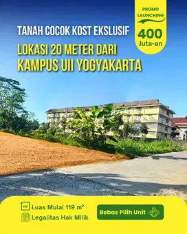 Tanah Nempel Kampus UII Jogja, View Sawah dan Gunung Merapi