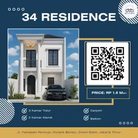 Dijual Rumah 2 Lantai di Jakarta Timur 34 Residence Lokasi Strategis