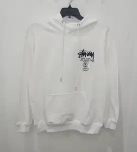 STUSSY WORLD TOUR WHITE HOODIE