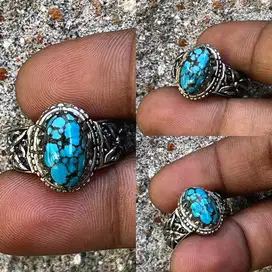 Cincin Natural Turquoise Phyrus Hubei Karakter Istimewa