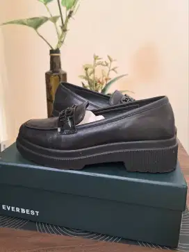 EVERBEST Ladies SlipOn Dominique Black Leather 38