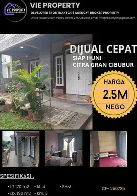 Di Jual Cepat Rumah Cantik Siap Huni. CitraGran Cibubur.
