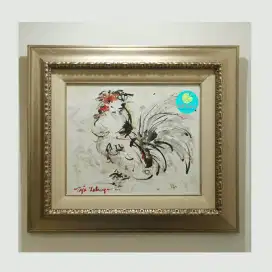 Lukisan The Rooster Hand Painting  High Value Painting