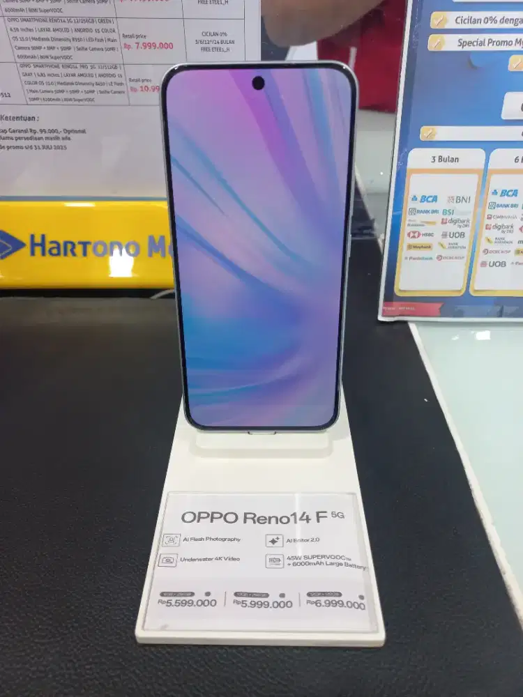 Oppo Reno 14F 5G Bisa dicicil ringan tanpa kartu kredit hanya disini