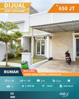 Rumah Semi Furnished Di Bukit Indah Permai Sawojajar Malang(OLX770)