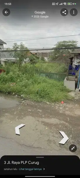 Disewakan tanah kosong lokasi jl raya plp curug