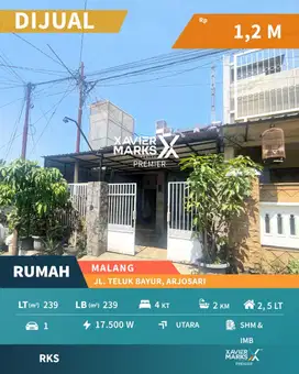 Rumah Terawat Dekat Tol dan Araya di Teluk Bayur Blimbing Malang